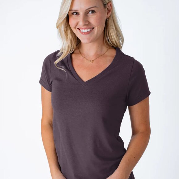 Fresh Clean Threads Women's V Neck, XS port red purple galaxy bundle - Picture 4 of 6